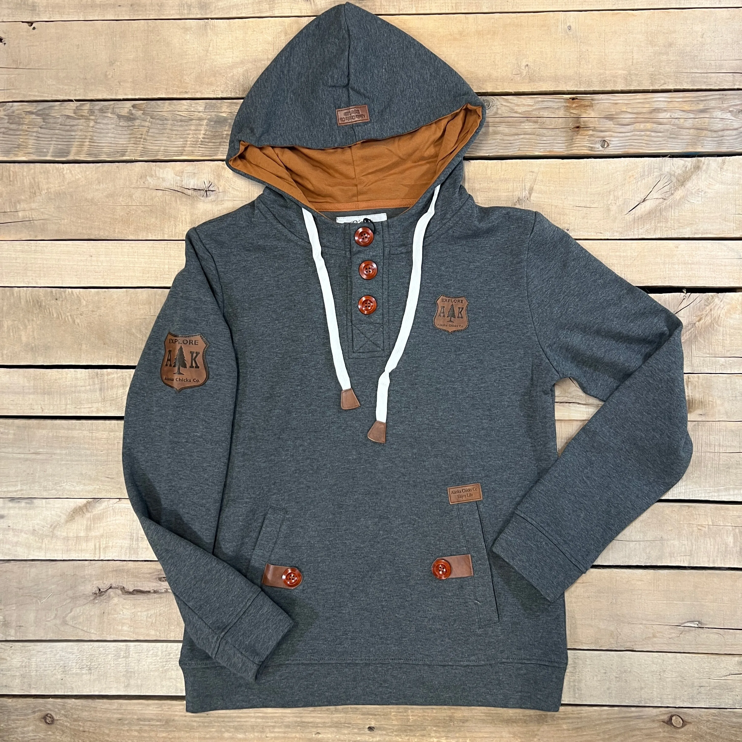 Three Button Henley Hoodie
