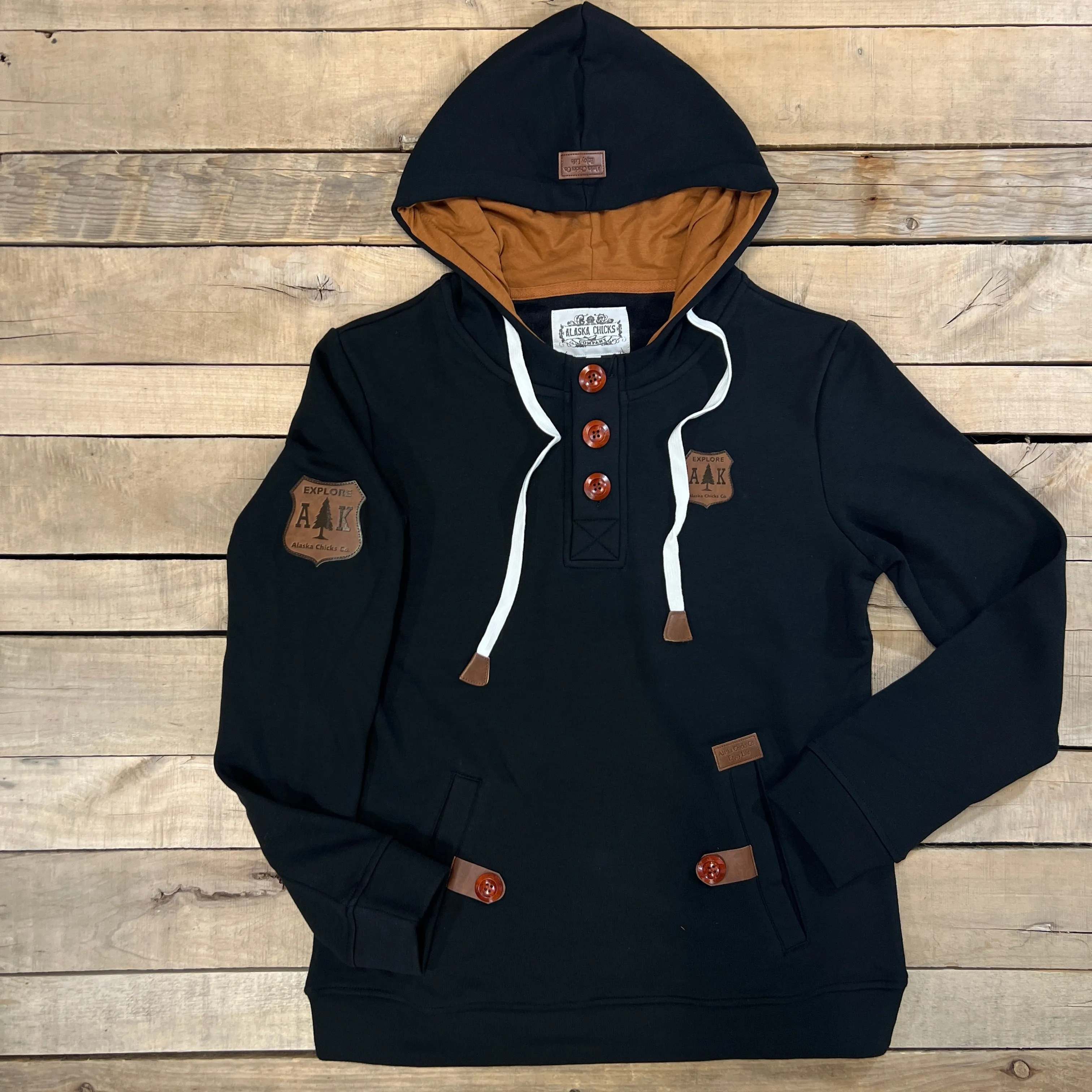 Three Button Henley Hoodie