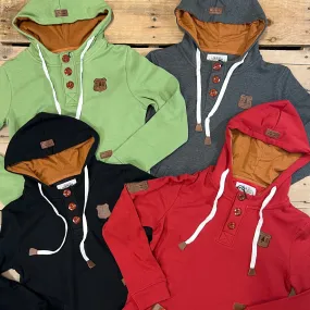 Three Button Henley Hoodie