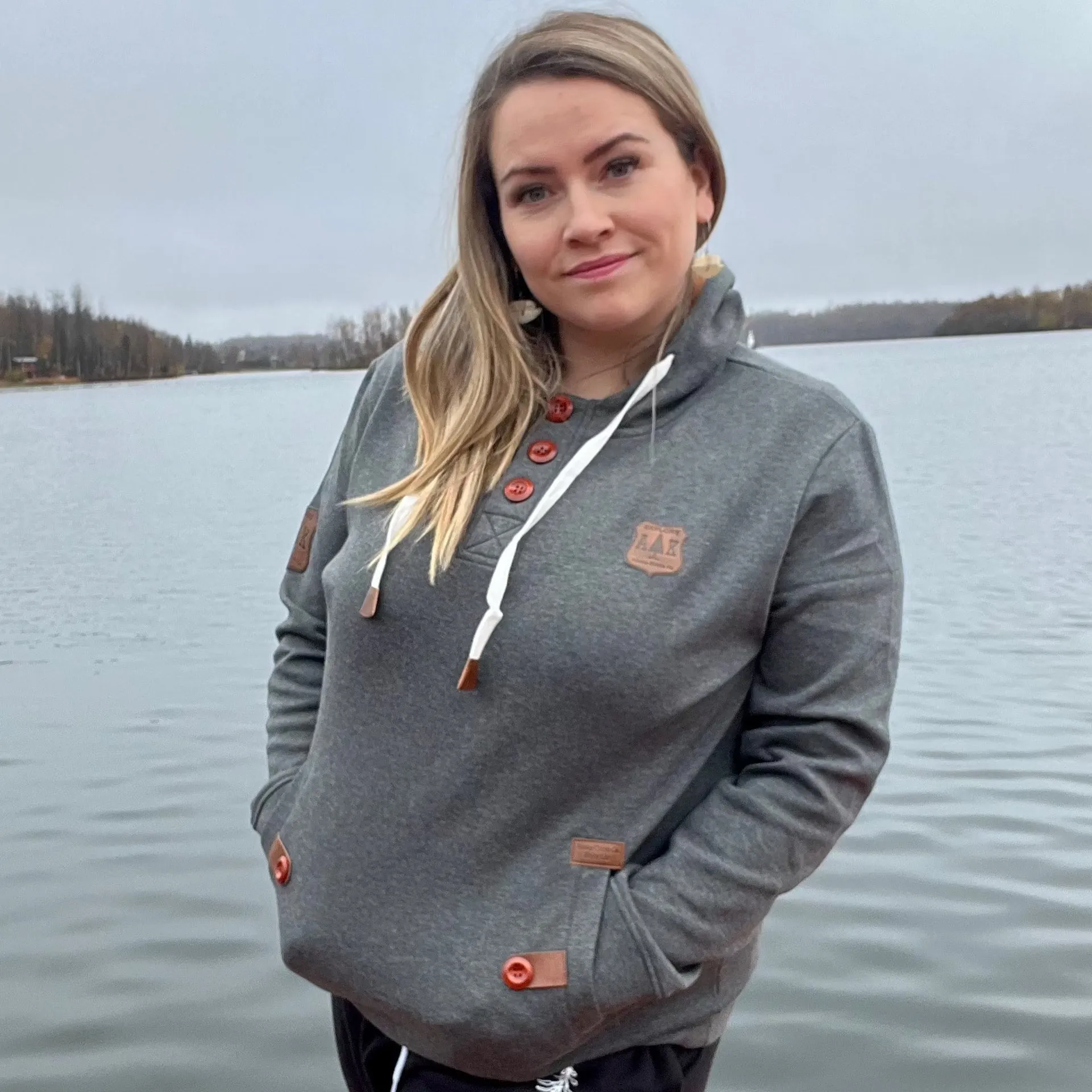 Three Button Henley Hoodie