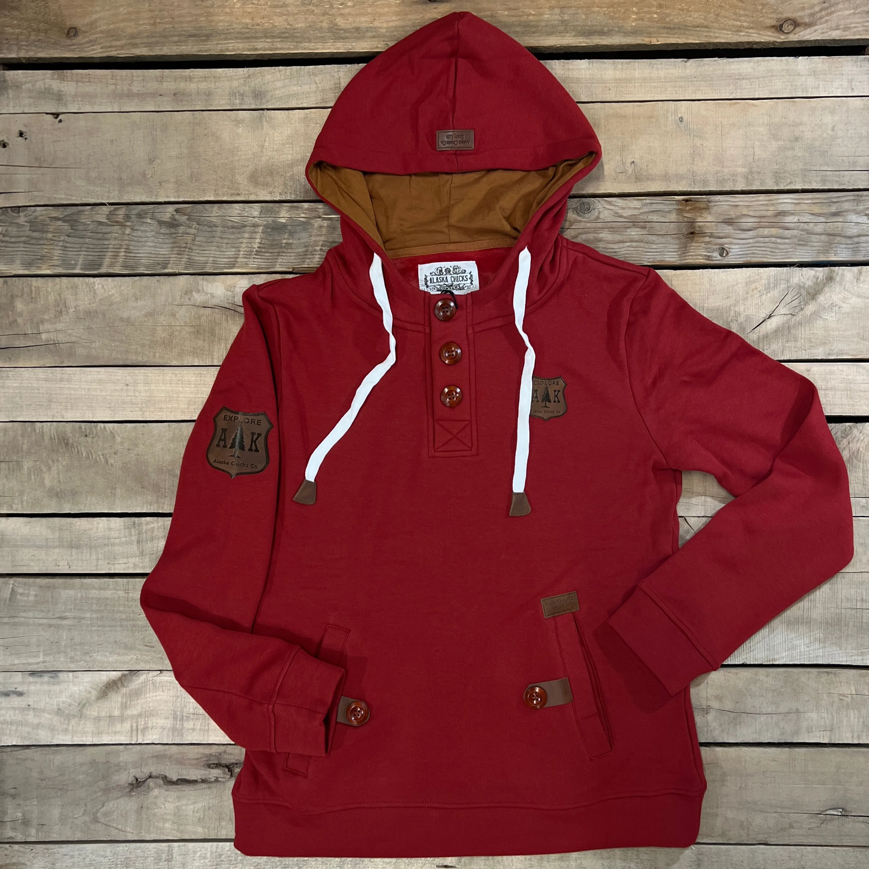 Three Button Henley Hoodie