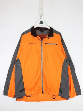 Vintage Nike Windbreaker Mens Medium Orange Motorola Jacket