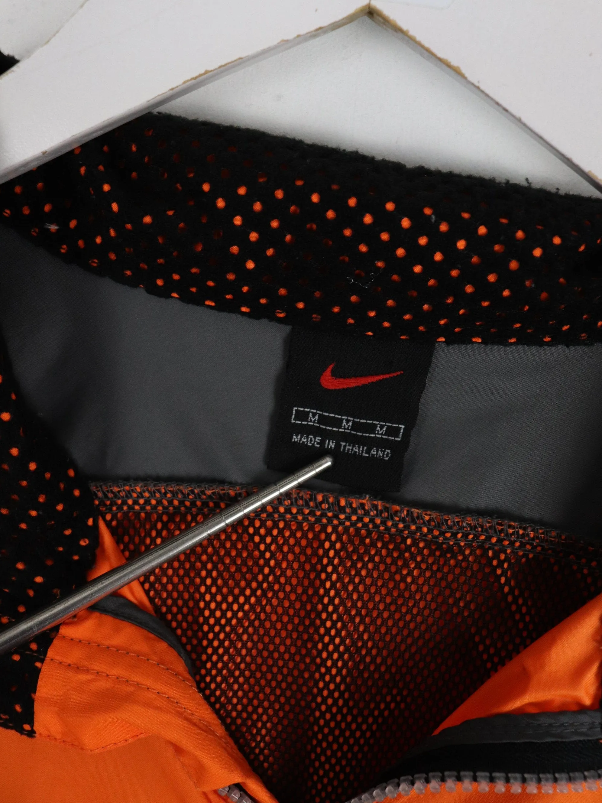 Vintage Nike Windbreaker Mens Medium Orange Motorola Jacket
