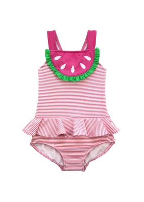 Watermelon Seersucker Swimsuit