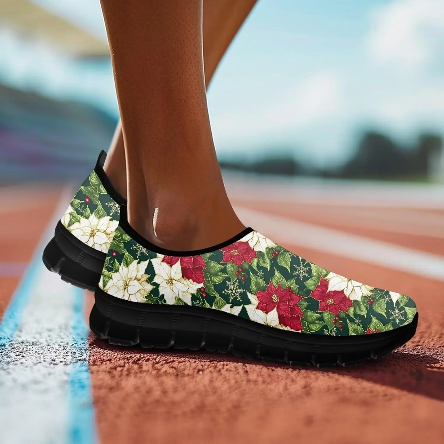 Women Casual Walking Running Shoes Low Top Sports Tennis Shoes Lightweight Non Slip Athletic Sneakers Slip On Ladies Loafers US 5.5-11.5