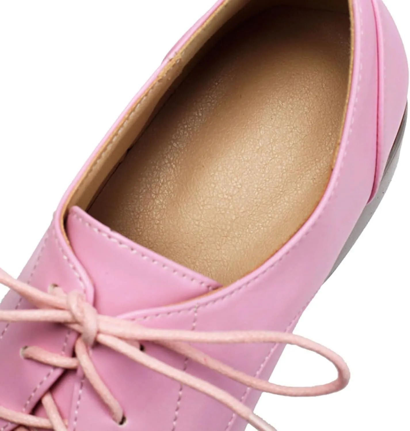 Women's Classic Round Toe Lace Up Low Block Chunky Heel Oxfords Comfortable Patchwork Non-Slip Casual Office Work Derby Saddle Shoes