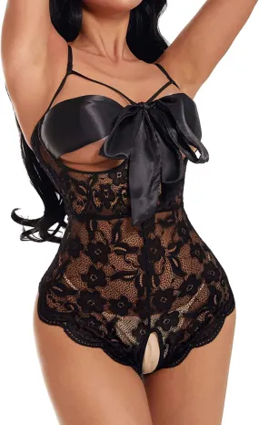 Women's Lingerie Sets Mini Teddy Sexy Deep V Bra and Panties Set Two Piece Slip Dress Nightwear Nightie