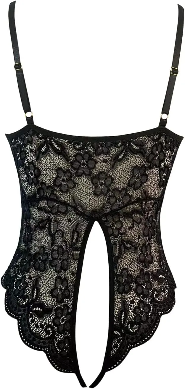 Women's Lingerie Sets Mini Teddy Sexy Deep V Bra and Panties Set Two Piece Slip Dress Nightwear Nightie