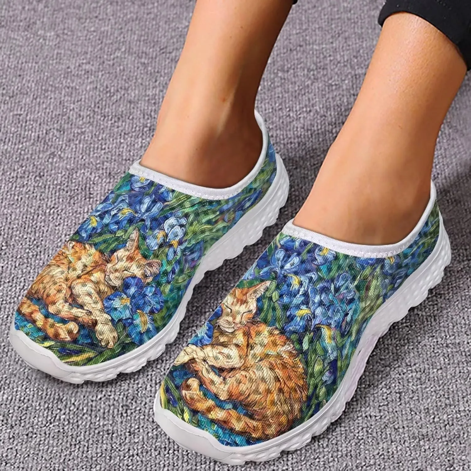 Womens Mesh Sneakers Non Slip Running Tennis Shoes Women Lightweight Soft Sole Walking Shoes