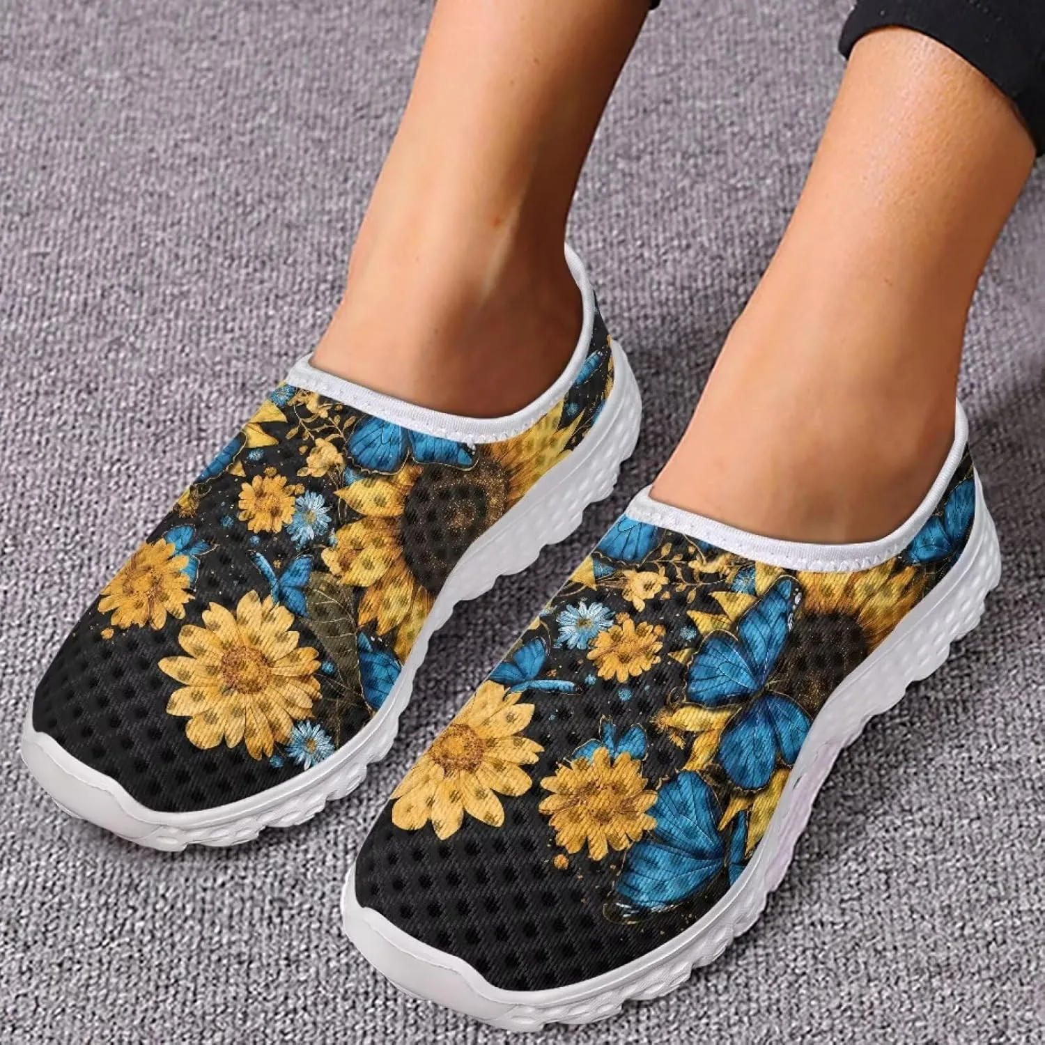 Women's Walking Shoes, Breathable Slip on Tennis Shoes Comfortable Sneakers, Casual Mesh Lightweight Athletic Sneakers