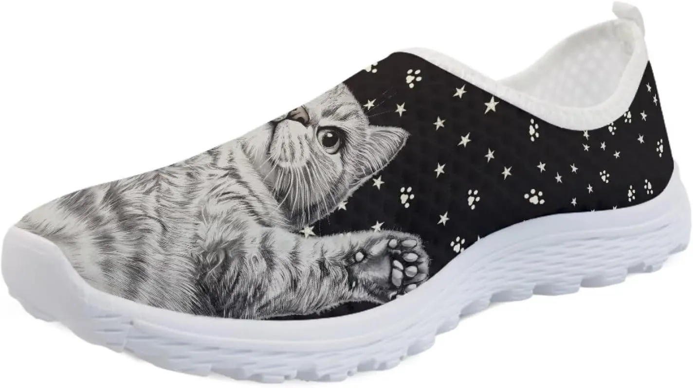 Women's Walking Shoes, Breathable Slip on Tennis Shoes Comfortable Sneakers, Casual Mesh Lightweight Athletic Sneakers