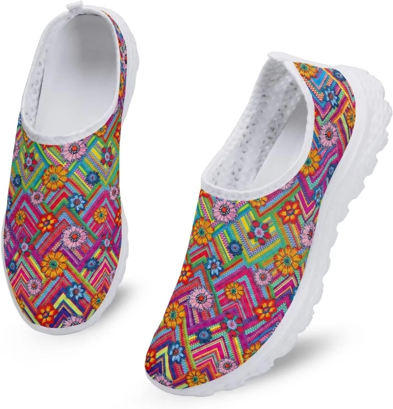 Women's Walking Shoes, Breathable Slip on Tennis Shoes Comfortable Sneakers, Casual Mesh Lightweight Athletic Sneakers