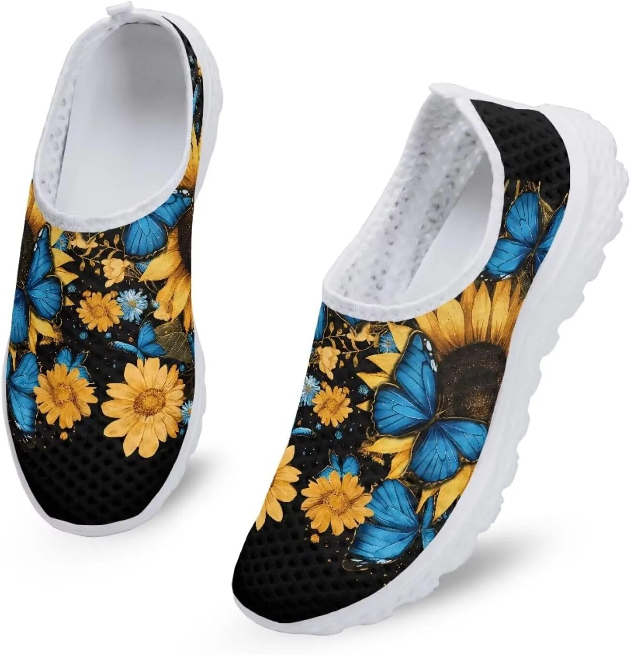 Women's Walking Shoes, Breathable Slip on Tennis Shoes Comfortable Sneakers, Casual Mesh Lightweight Athletic Sneakers