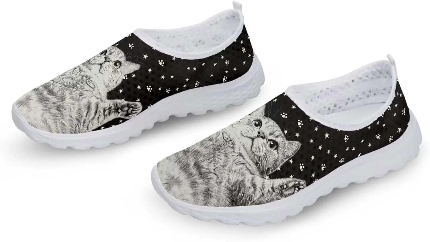 Women's Walking Shoes, Breathable Slip on Tennis Shoes Comfortable Sneakers, Casual Mesh Lightweight Athletic Sneakers