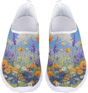 Women's Walking Shoes, Breathable Slip on Tennis Shoes Comfortable Sneakers, Casual Mesh Lightweight Athletic Sneakers