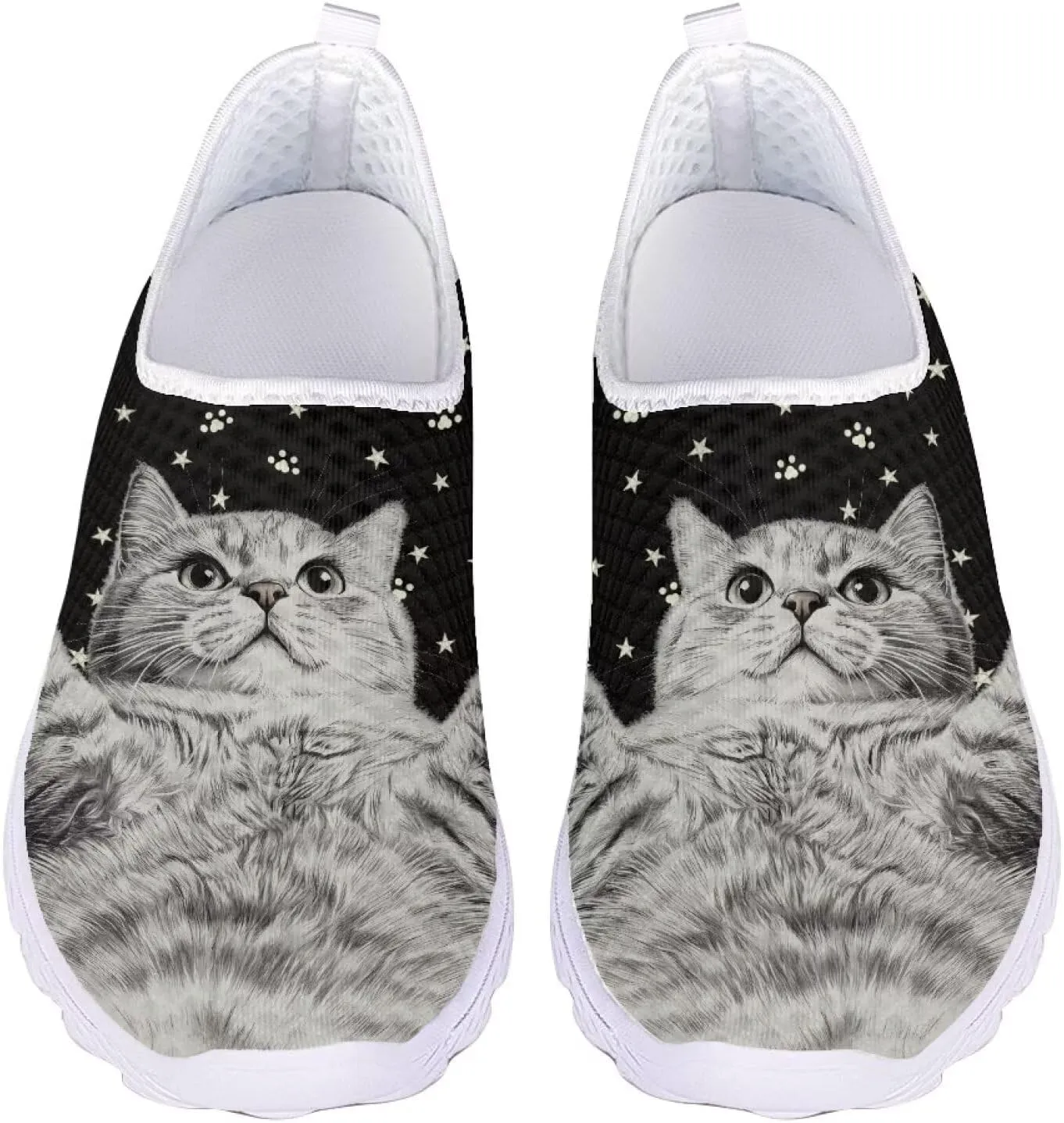 Women's Walking Shoes, Breathable Slip on Tennis Shoes Comfortable Sneakers, Casual Mesh Lightweight Athletic Sneakers