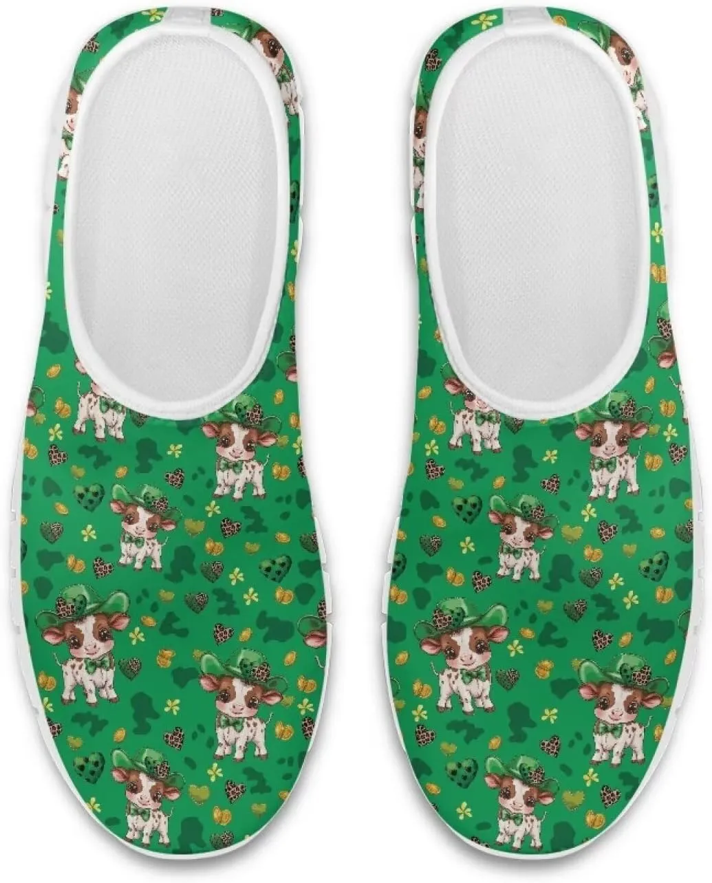 Xpyiqun St Patricks Day Sneakers for Women Size 5.5-11.5 Slip On Sneaker Womens Mesh Road Running Shoes Walking Loafer