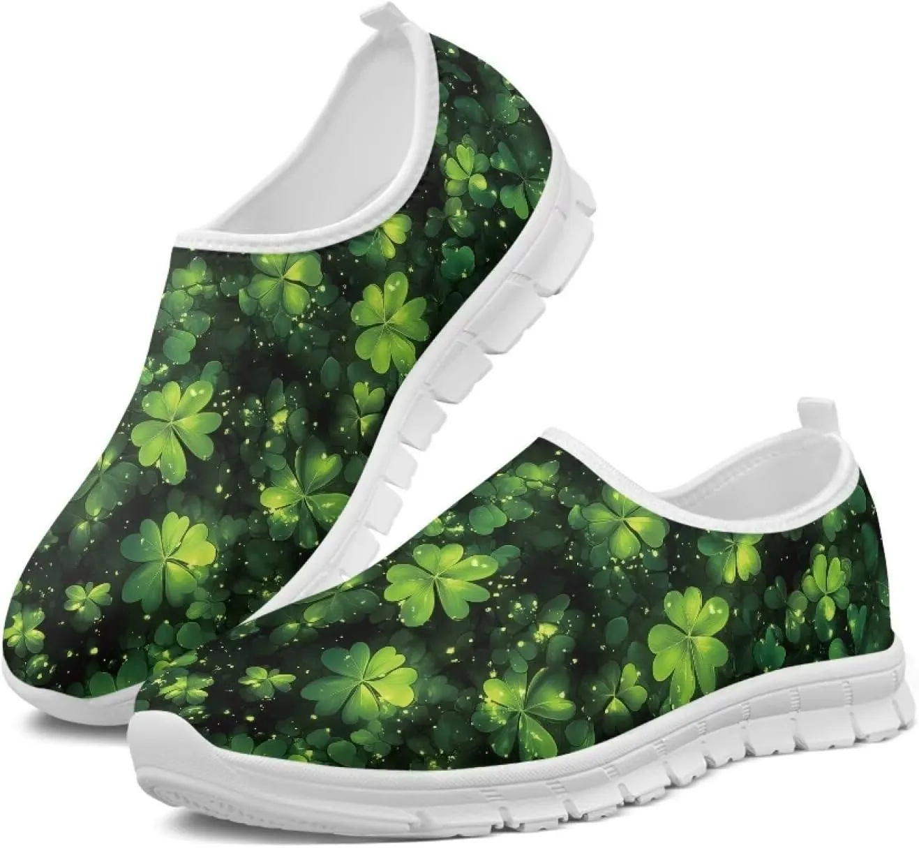 Xpyiqun St Patricks Day Sneakers for Women Size 5.5-11.5 Slip On Sneaker Womens Mesh Road Running Shoes Walking Loafer