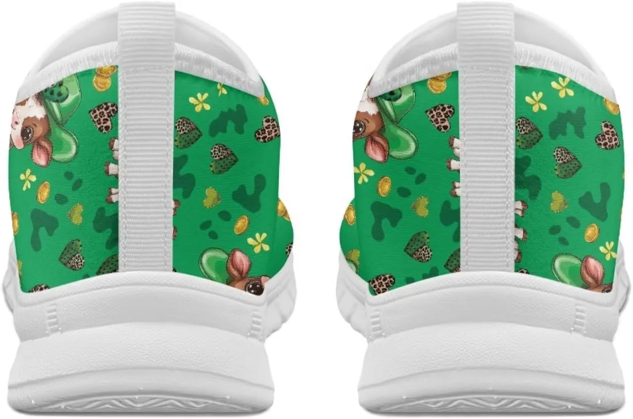 Xpyiqun St Patricks Day Sneakers for Women Size 5.5-11.5 Slip On Sneaker Womens Mesh Road Running Shoes Walking Loafer
