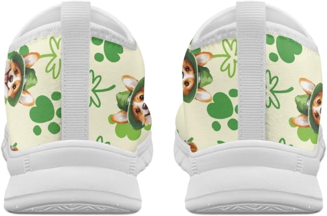 Xpyiqun St Patricks Day Walking Sneakers Size 5.5-11.5 Running Shoes for Women Mesh Gym Tennis Slip On Sneaker Athletic Loafer